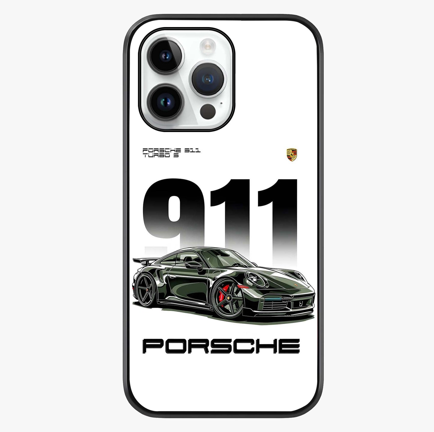 911 Turbo Dominance Glass Case showing full back design in clean flat view with glossy glass finish.