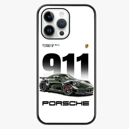 911 Turbo Dominance Glass Case showing full back design in clean flat view with glossy glass finish.