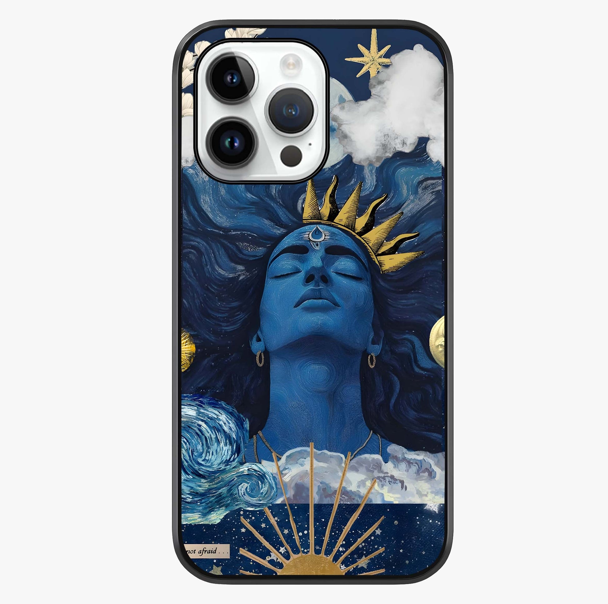Aesthetic Lord Shiva Glass Case showing full back design in clean flat view with glossy glass finish.