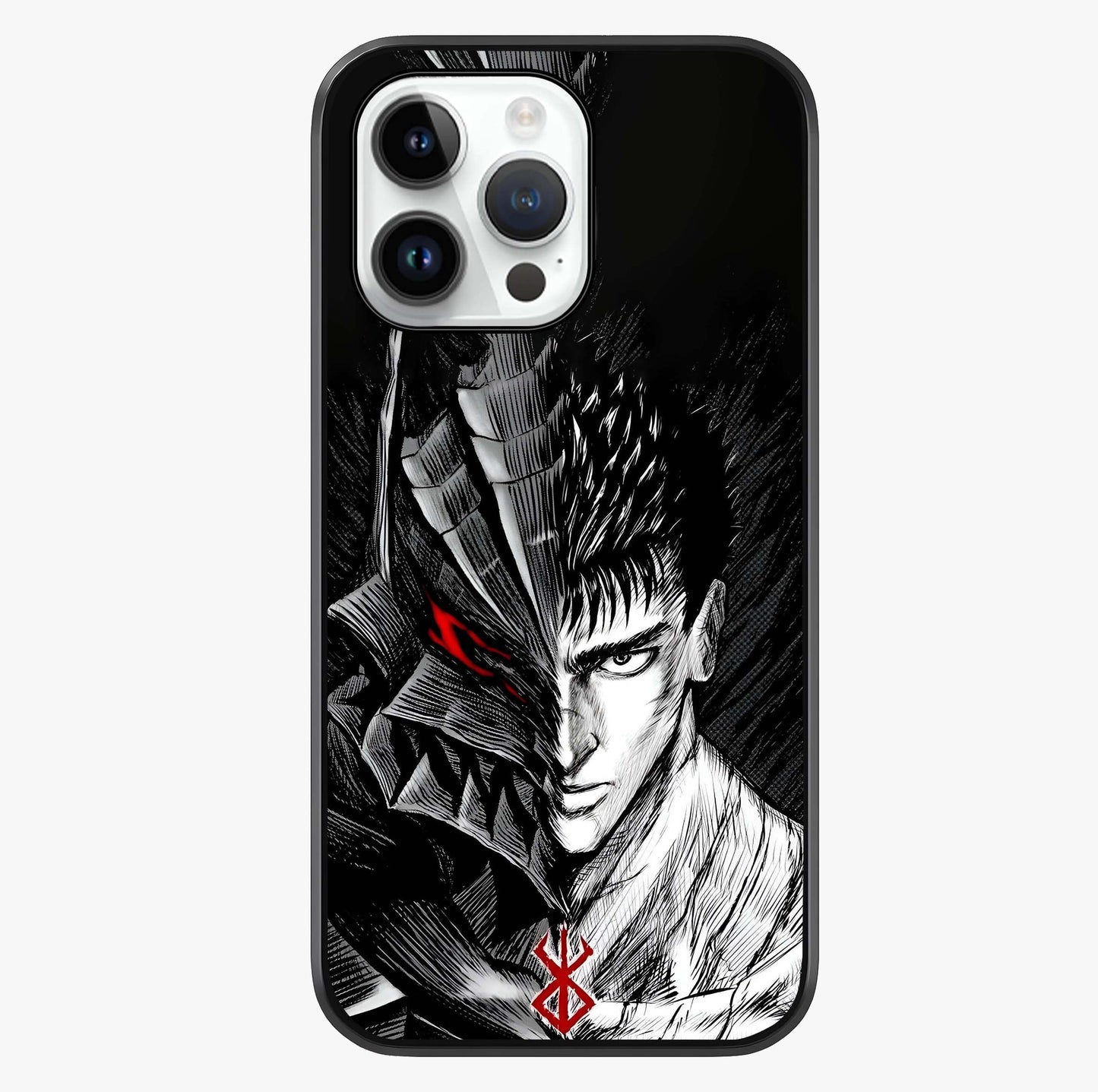 Berserker Blood Oath Glass Case showing full back design in clean flat view with glossy glass finish.