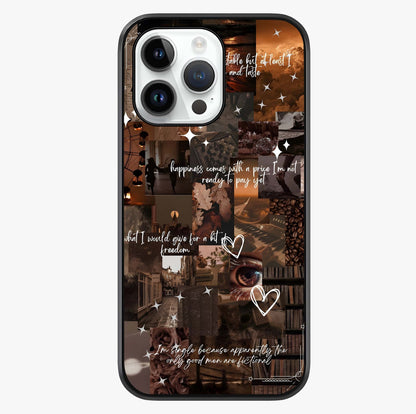 Bittersweet Aesthetic Chaos Glass Case showing full back design in clean flat view with glossy glass finish.
