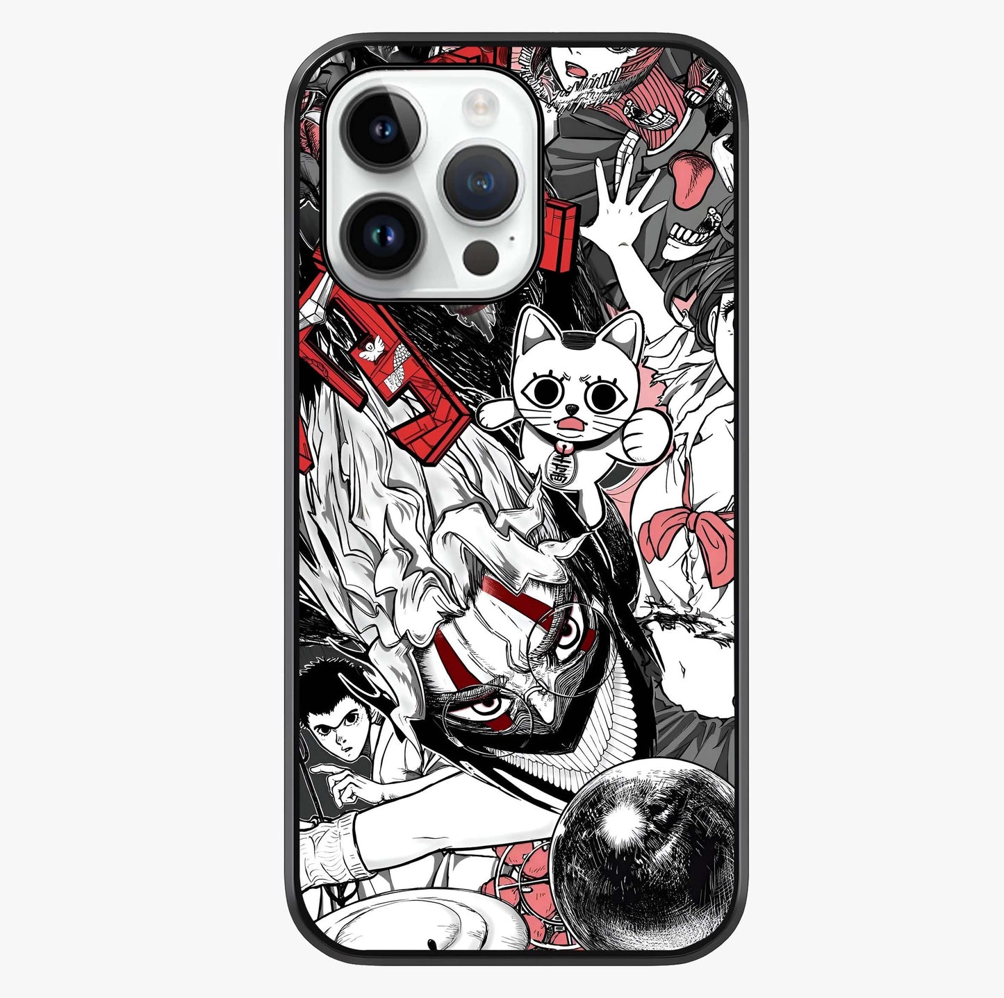 Crimson Chaos Panel Glass Case showing full back design in clean flat view with glossy glass finish.
