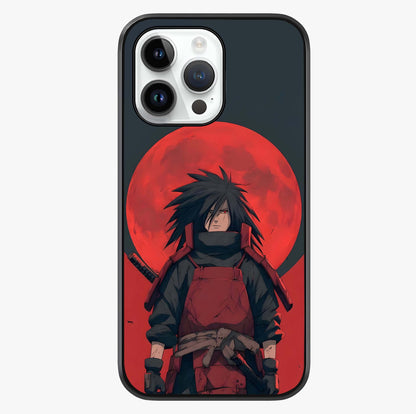 Crimson Moon Warlord Glass Case showing full back design in clean flat view with glossy glass finish.