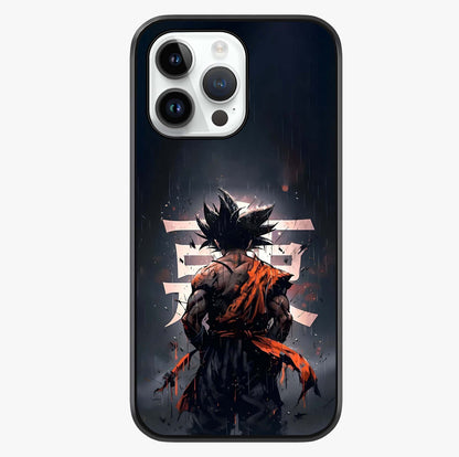 Dark Warrior In Rain Glass Case showing full back design in clean flat view with glossy glass finish.