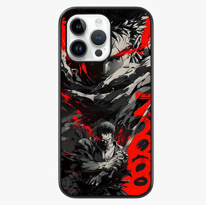 Demon Sword Resolve Glass Case showing full back design in clean flat view with glossy glass finish.