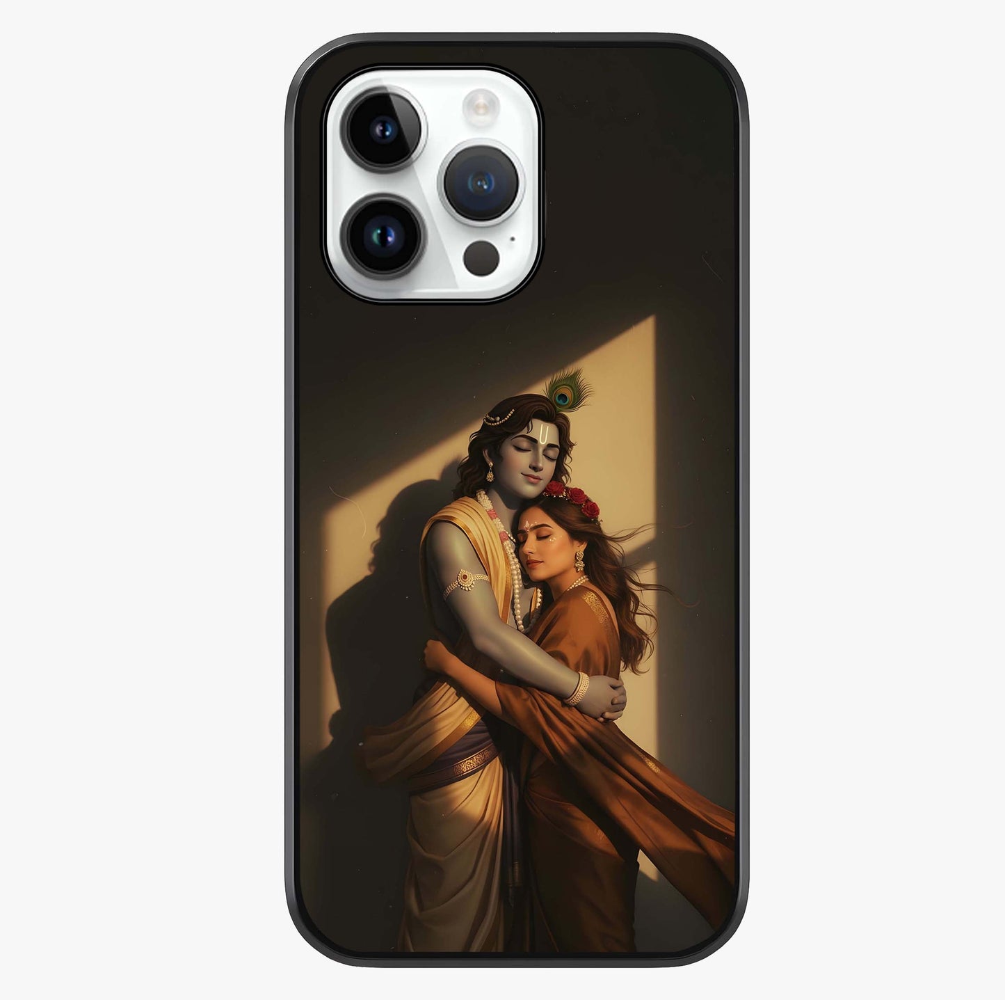 Divine Eternal Love Glass Case showing full back design in clean flat view with glossy glass finish.