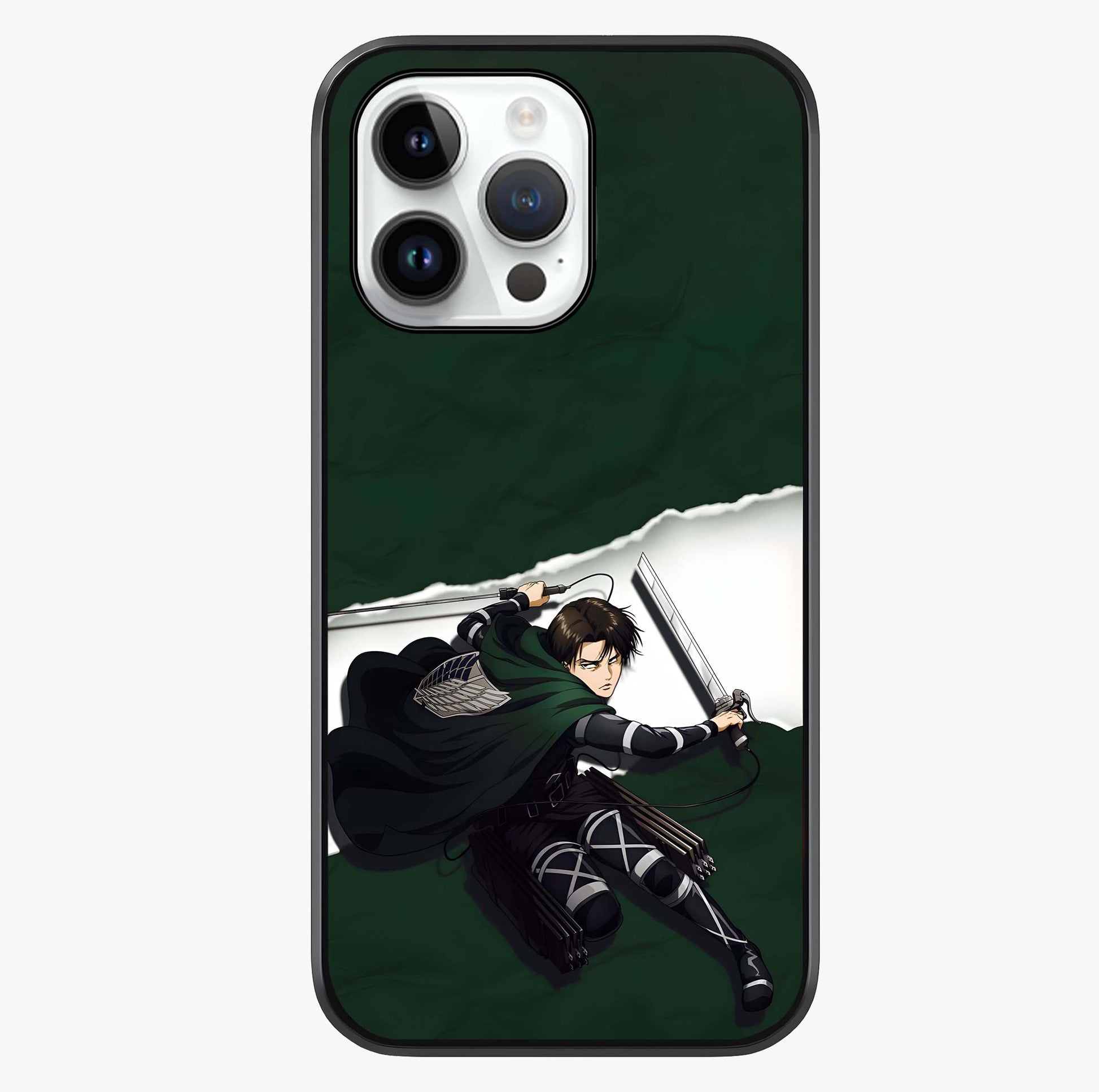 Emerald War Vanguard Glass Case showing full back design in clean flat view with glossy glass finish.