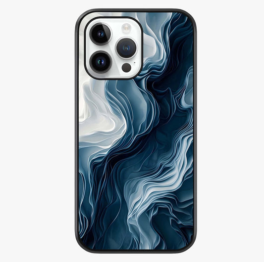 Ethereal Paper Marble Glass Case showing full back design in clean flat view with glossy glass finish.