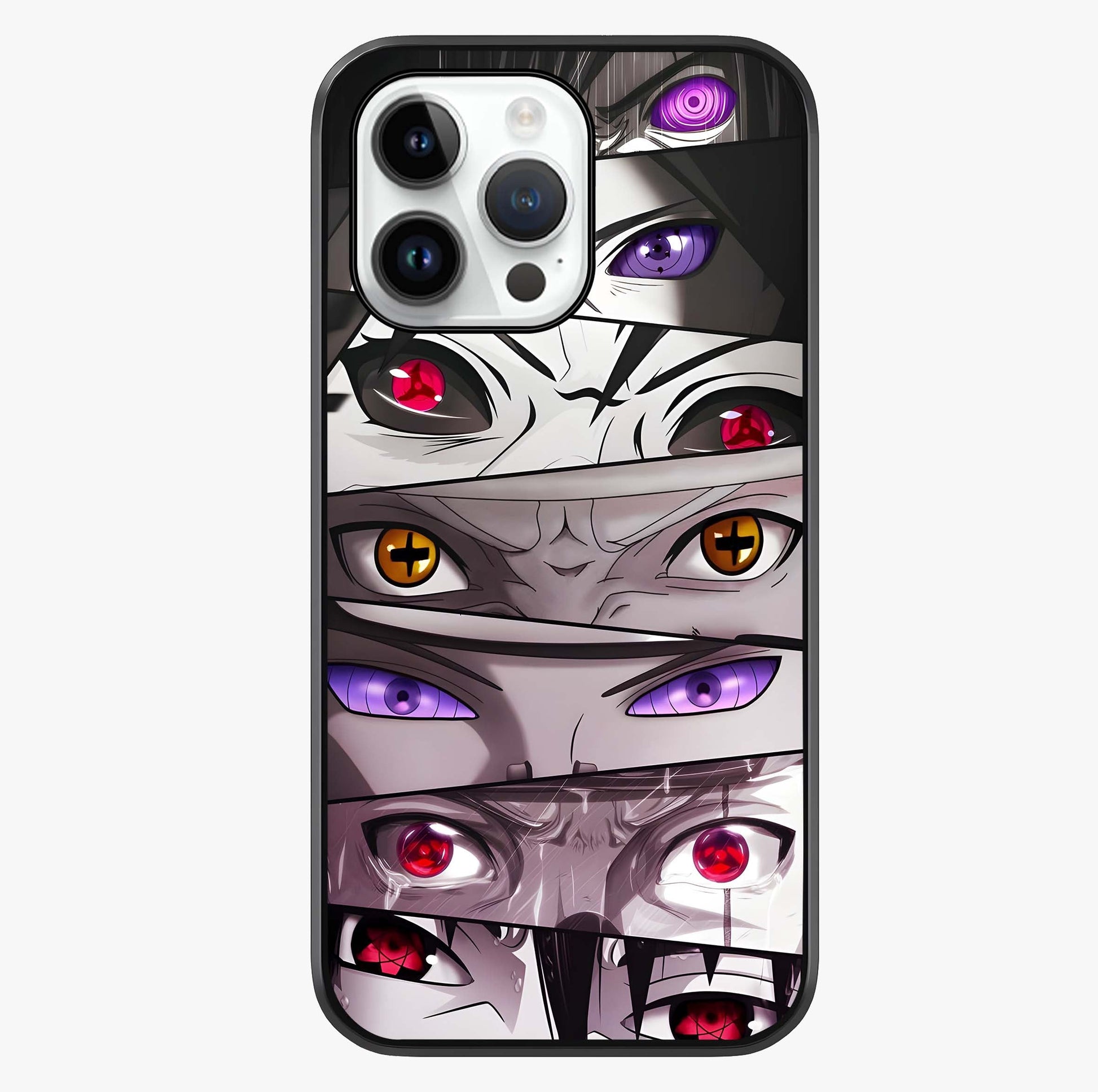 Eyes Of Destiny Glass Case showing full back design in clean flat view with glossy glass finish.