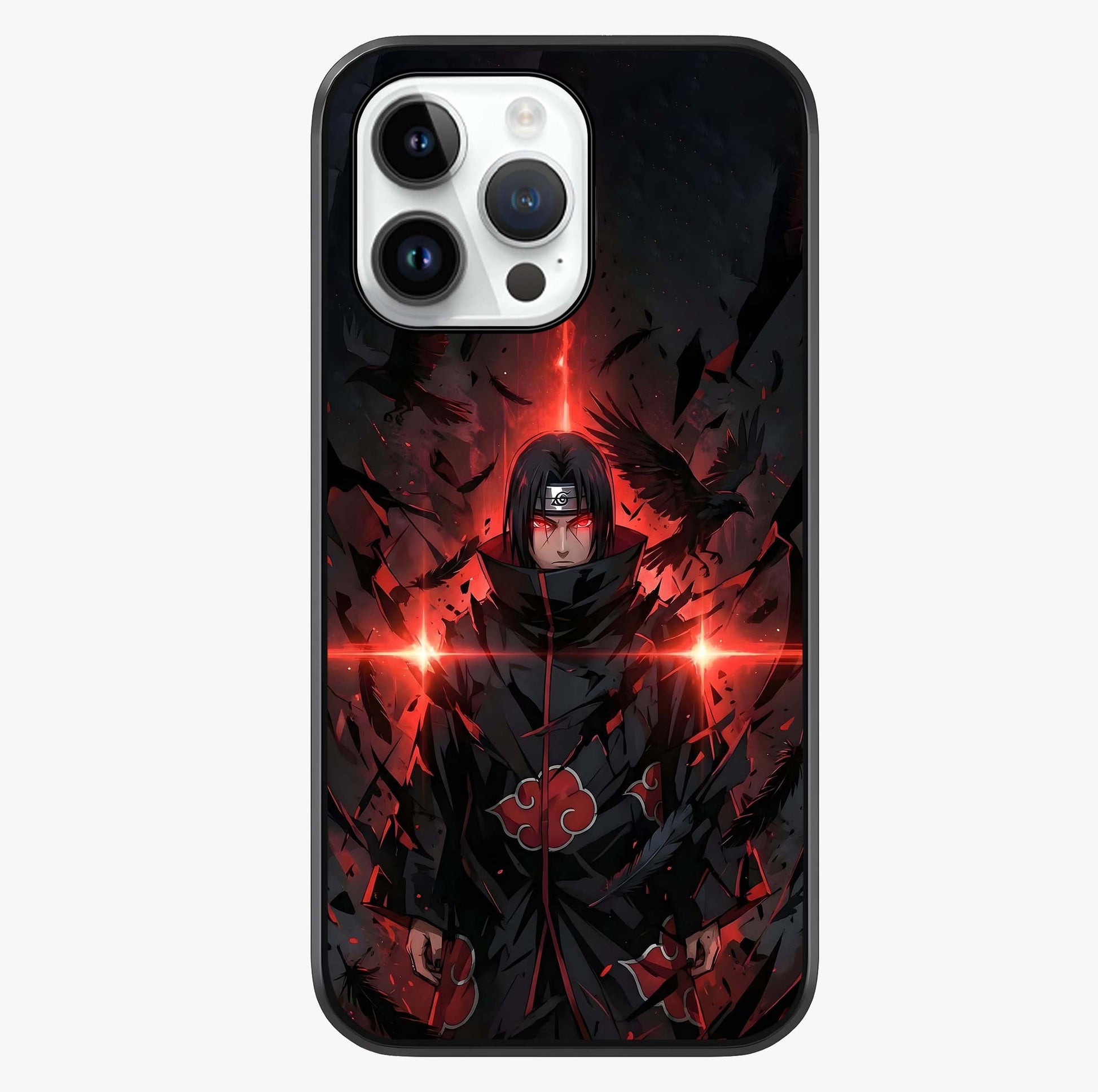 Focused Blade Discipline Glass Case showing full back design in clean flat view with glossy glass finish.