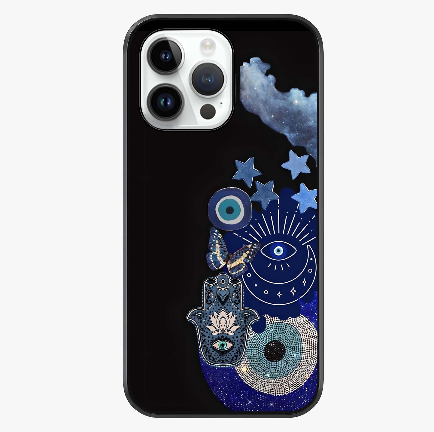 Galactic Charm Cluster Glass Case showing full back design in clean flat view with glossy glass finish.