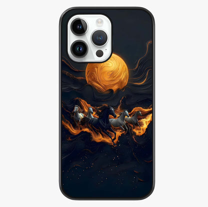 Golden Stallion Moonride Glass Case showing full back design in clean flat view with glossy glass finish.