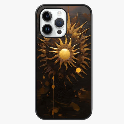 Golden Sun Majesty Glass Case showing full back design in clean flat view with glossy glass finish.