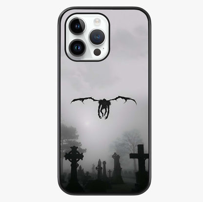 Graveyard Shadow Descent Glass Case showing full back design in clean flat view with glossy glass finish.