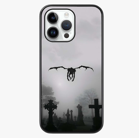 Graveyard Shadow Descent Glass Case showing full back design in clean flat view with glossy glass finish.