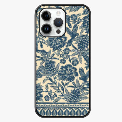 Heirloom Wild Bloom Glass Case showing full back design in clean flat view with glossy glass finish.