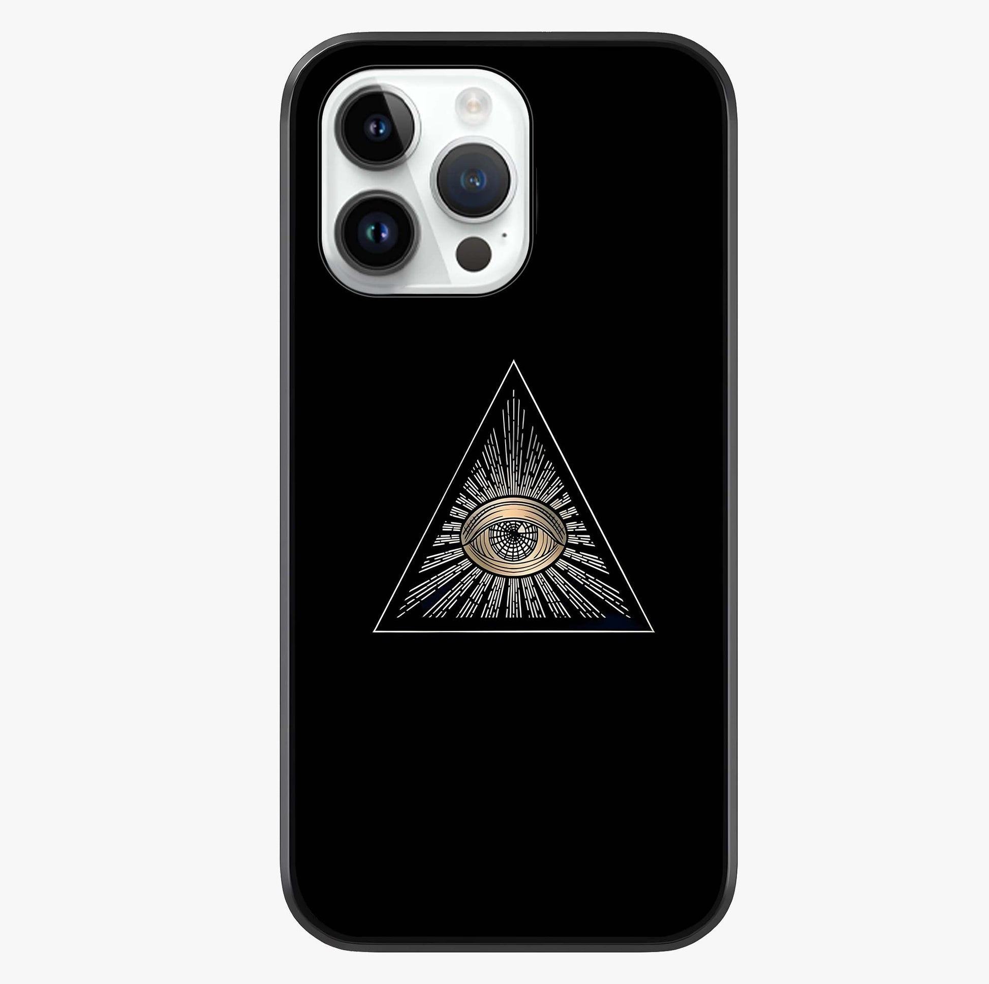 Illuminati Evil Glass Case showing full back design in clean flat view with glossy glass finish.