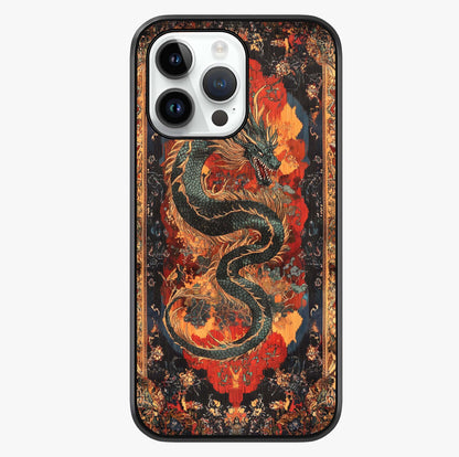 Inferno Dragon Soul Glass Case showing full back design in clean flat view with glossy glass finish.