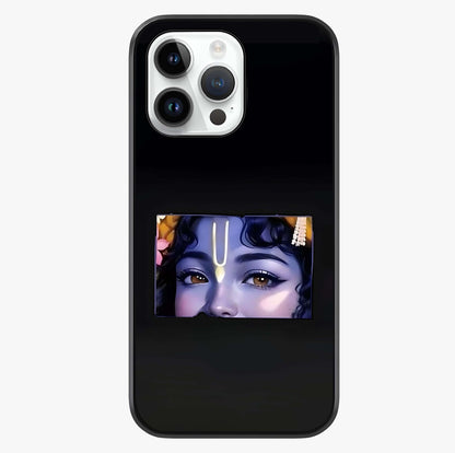 Krishna Divine Embrace Glass Case showing full back design in clean flat view with glossy glass finish.