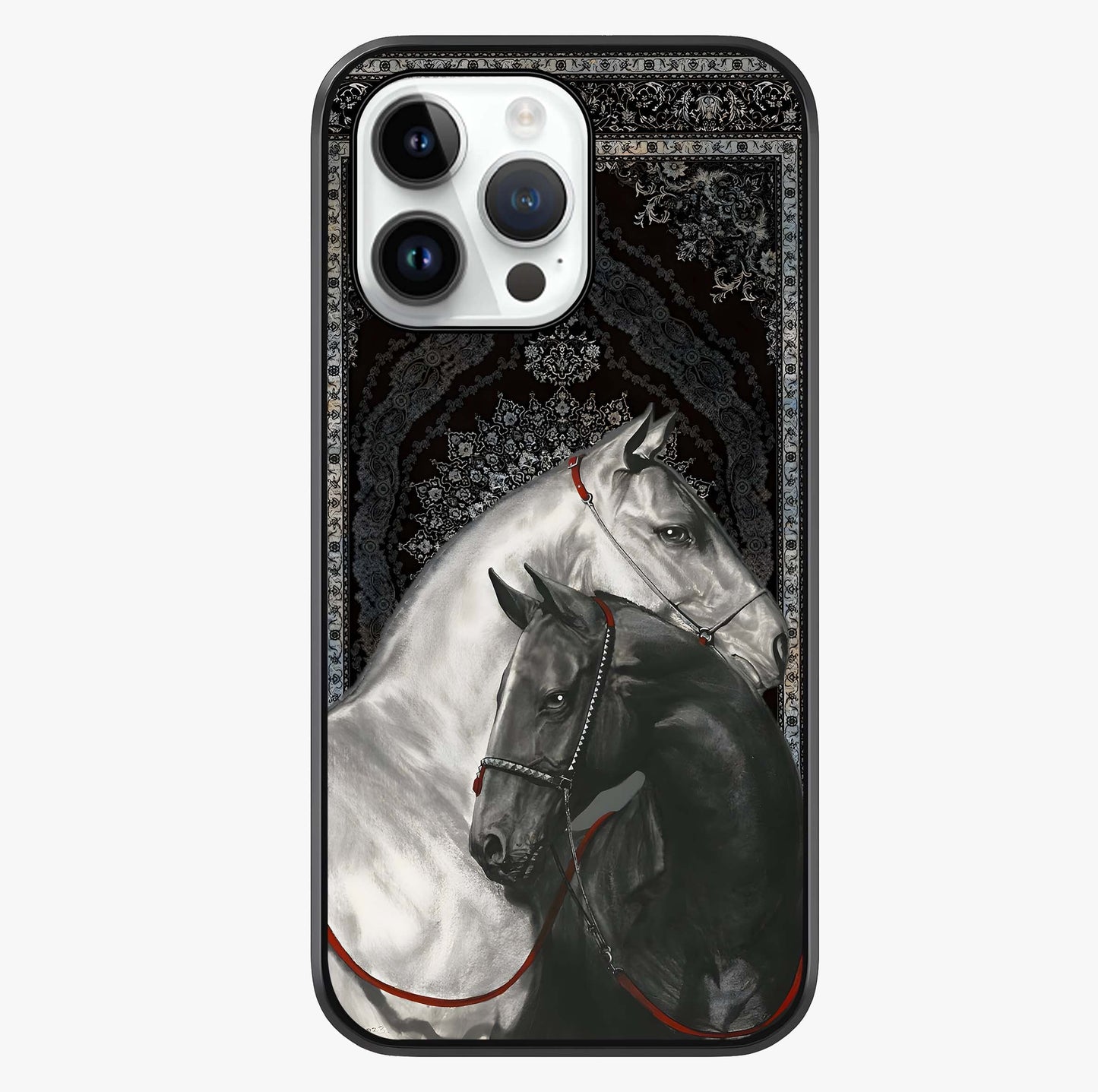 Majestic Ride Legacy Glass Case showing full back design in clean flat view with glossy glass finish.