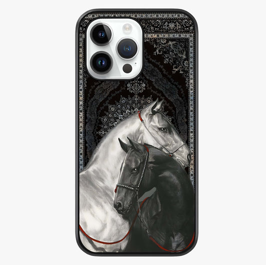 Majestic Ride Legacy Glass Case showing full back design in clean flat view with glossy glass finish.