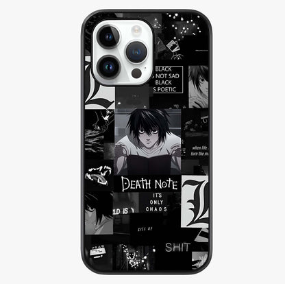Midnight Chaos Mind Glass Case showing full back design in clean flat view with glossy glass finish.