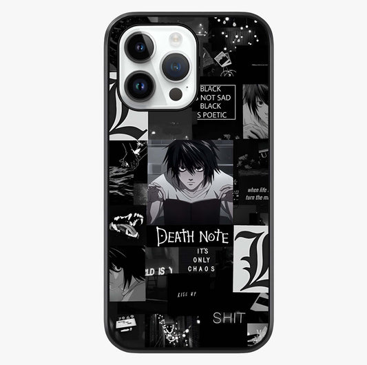 Midnight Chaos Mind Glass Case showing full back design in clean flat view with glossy glass finish.