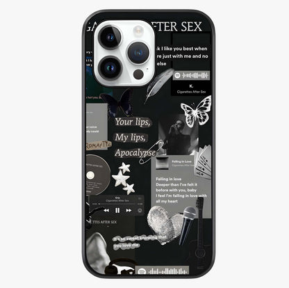 Midnight Love Echo Glass Case showing full back design in clean flat view with glossy glass finish.