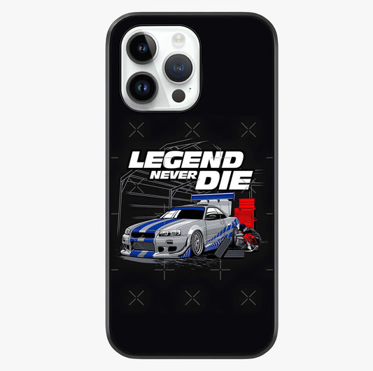 Midnight Racing Legacy Glass Case showing full back design in clean flat view with glossy glass finish.