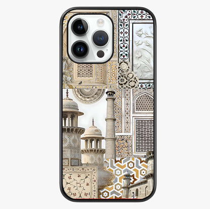 Mughal Marble Legacy Glass Case showing full back design in clean flat view with glossy glass finish.