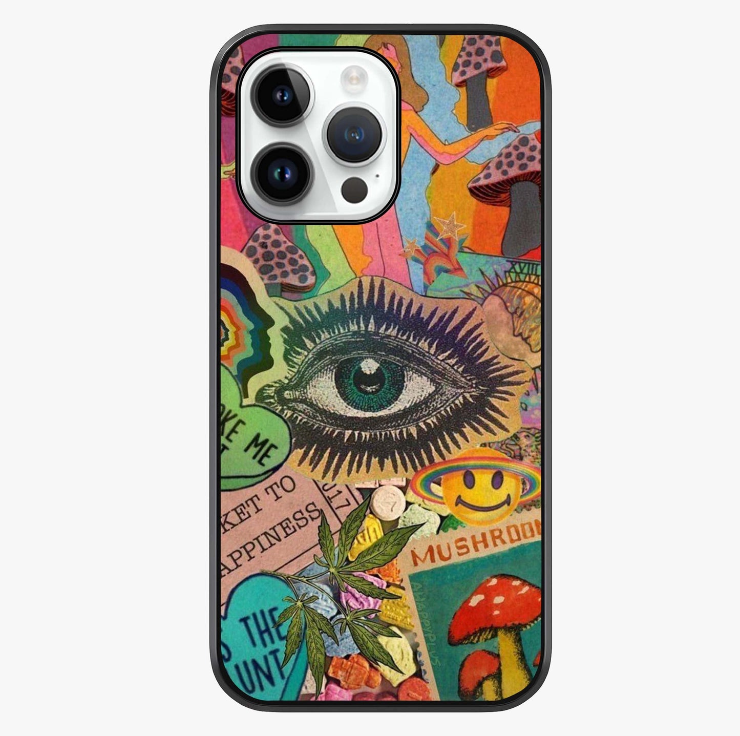 Mystic Eye Wonderland Glass Case showing full back design in clean flat view with glossy glass finish.
