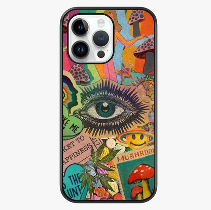 Mystic Eye Wonderland Glass Case showing full back design in clean flat view with glossy glass finish.