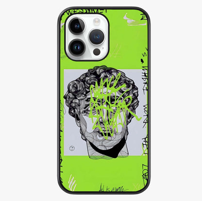 Neo Graffiti Rebellion Glass Case showing full back design in clean flat view with glossy glass finish.