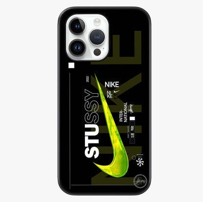 Neon Street Edition Glass Case showing full back design in clean flat view with glossy glass finish.
