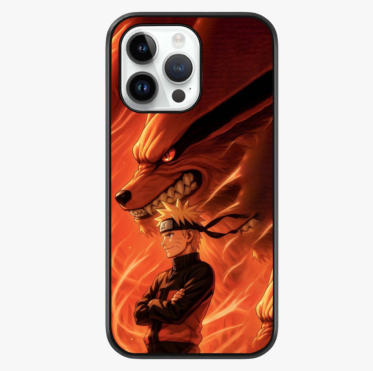 Nine Tails Legacy Glass Case showing full back design in clean flat view with glossy glass finish.