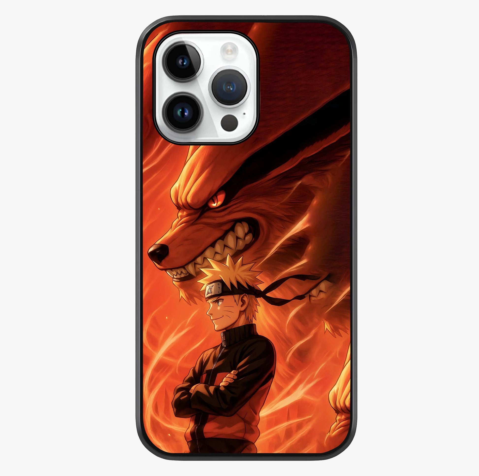 Nine Tails Legacy Glass Case showing full back design in clean flat view with glossy glass finish.