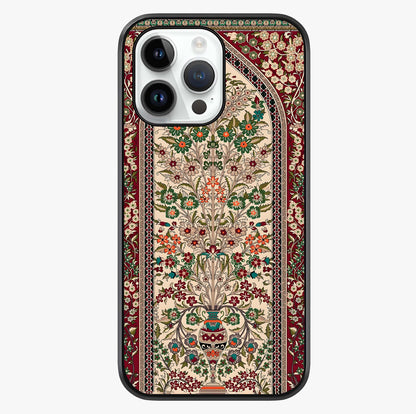 Persian Inspired Glass Case showing full back design in clean flat view with glossy glass finish.