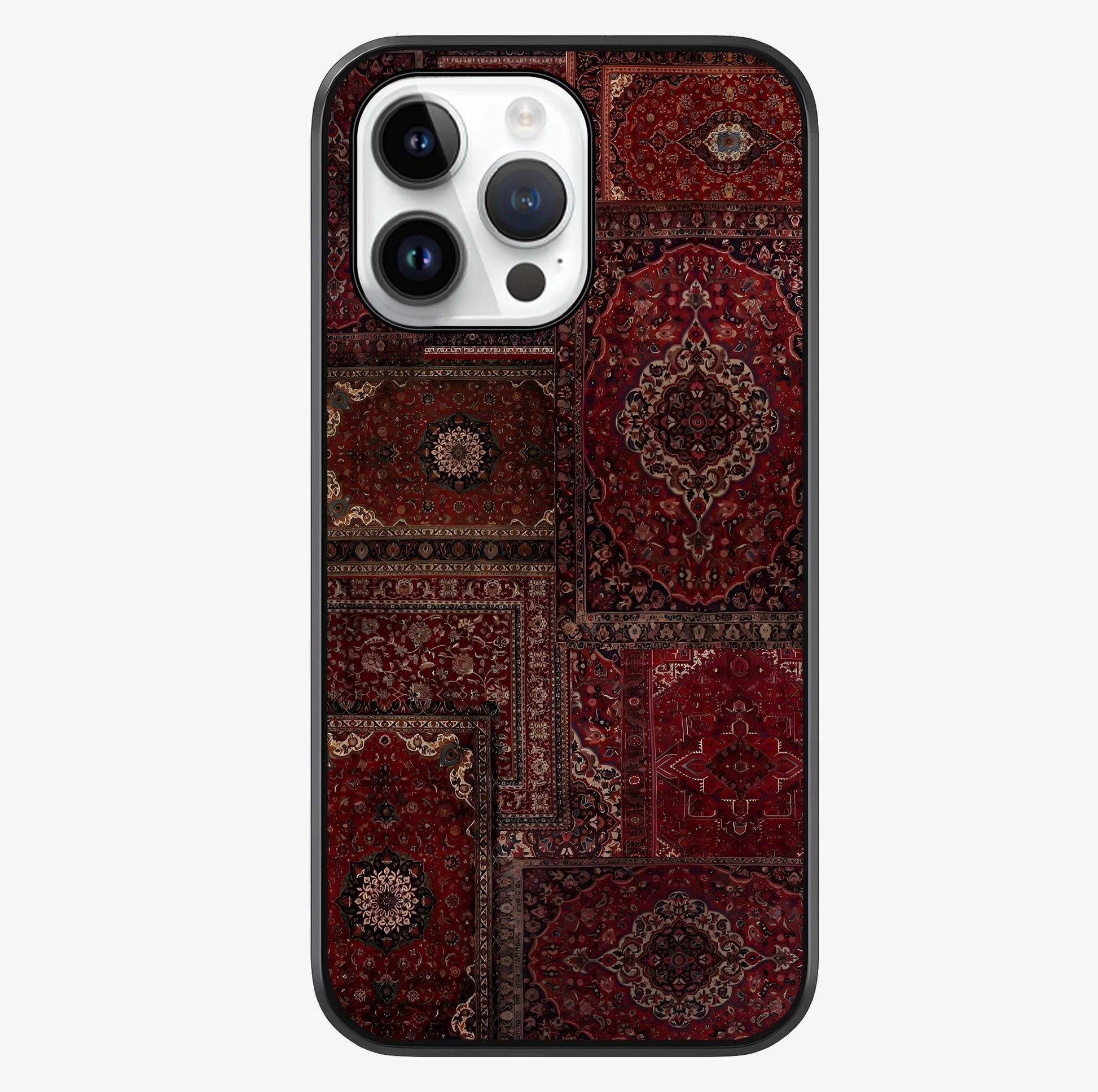 Persian Velvet Tale Glass Case showing full back design in clean flat view with glossy glass finish.