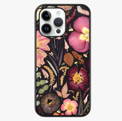 Petal Dream Tapestry Glass Case showing full back design in clean flat view with glossy glass finish.