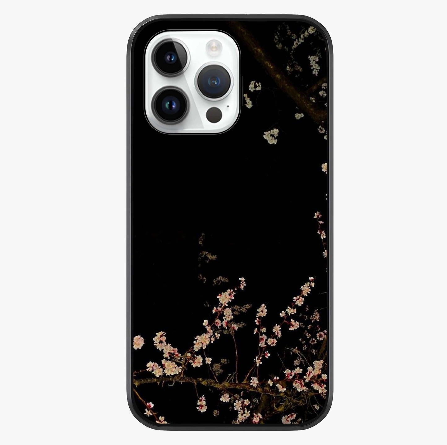 Petal Moon Light With Custom Name Glass Case showing full back design in clean flat view with glossy glass finish.