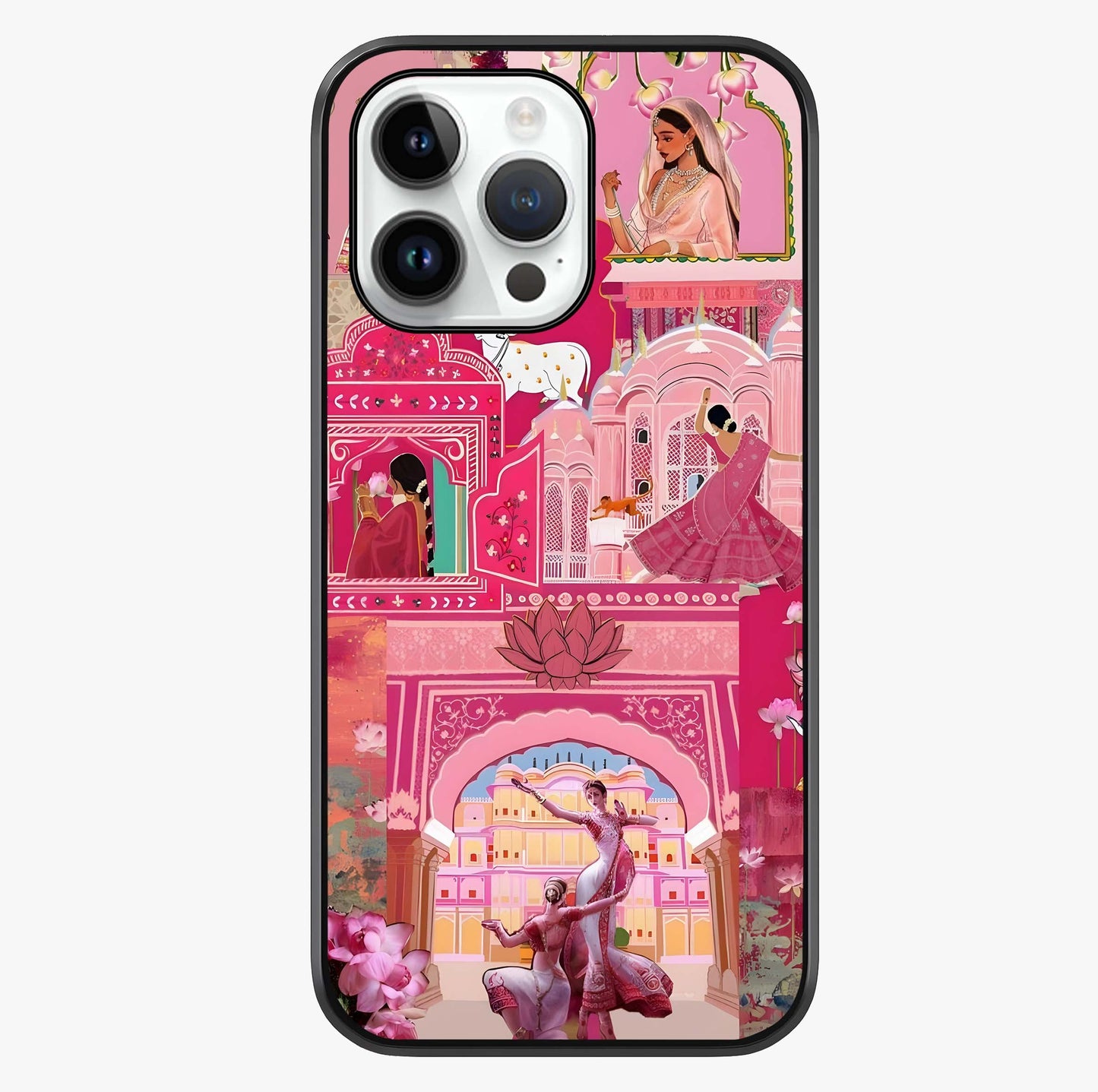 Pink Palace Muse Glass Case showing full back design in clean flat view with glossy glass finish.
