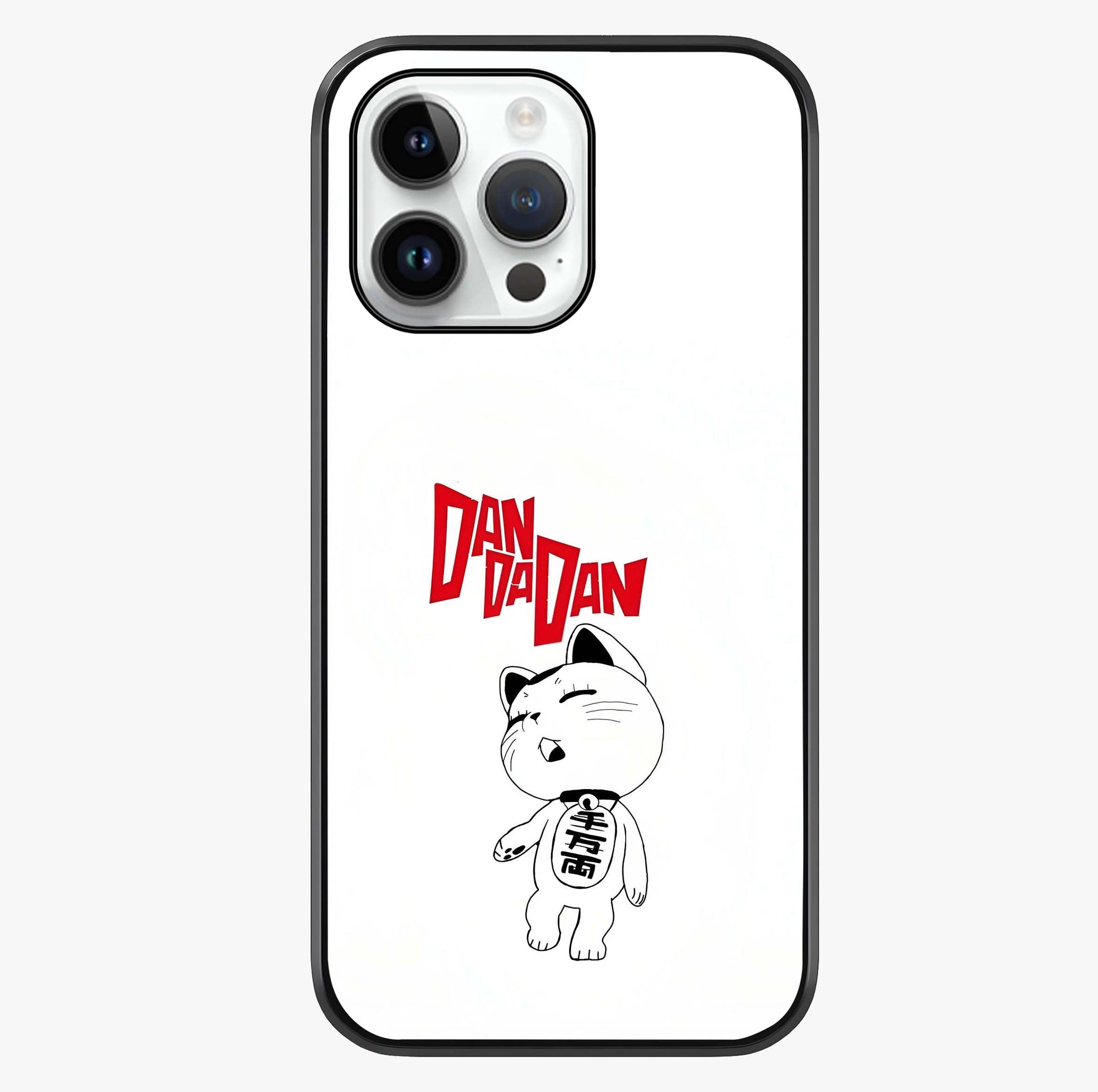 Playful Spirit Charm Glass Case showing full back design in clean flat view with glossy glass finish.