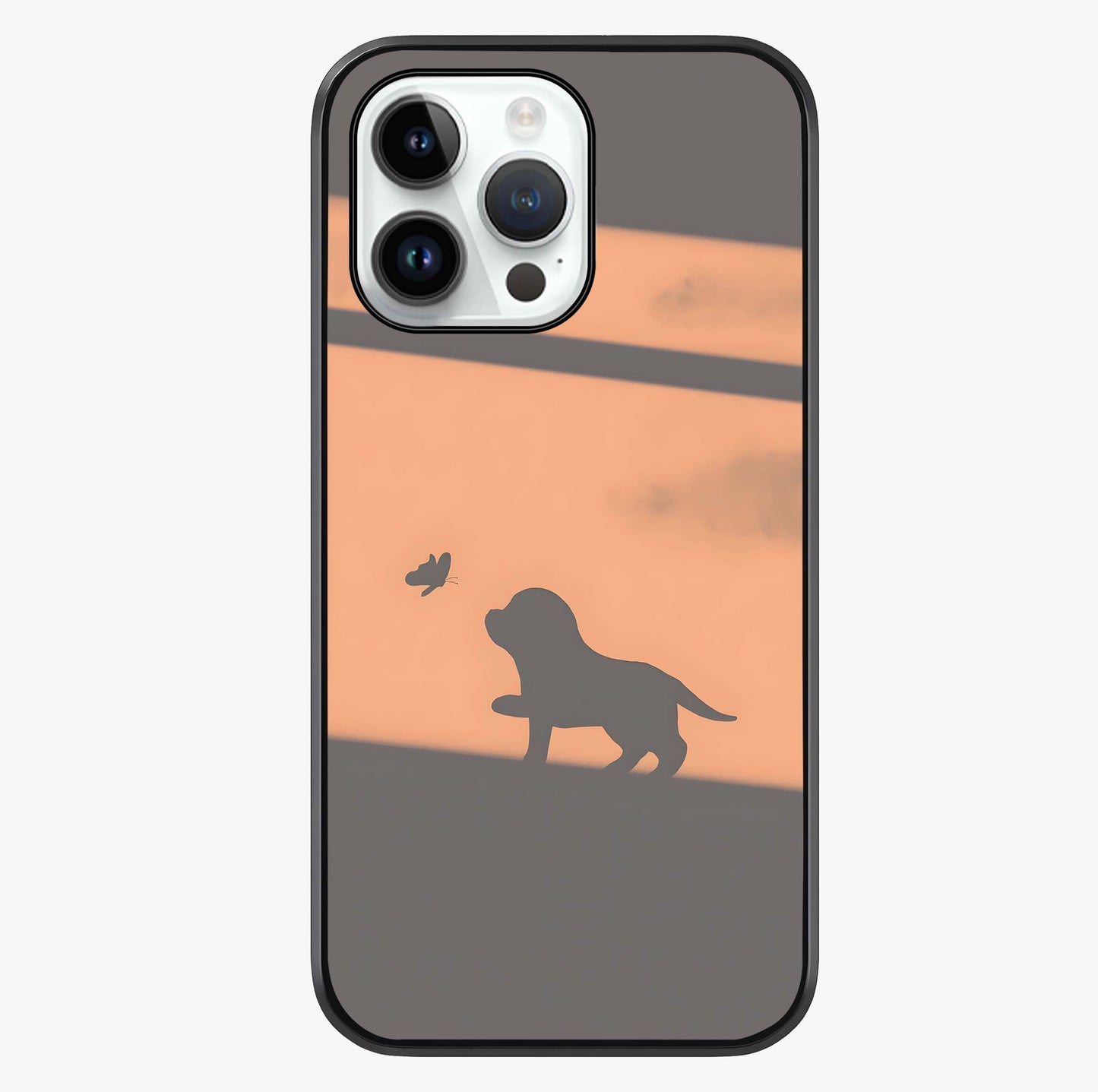 uppy Shadow Art Glass Case showing full back design in clean flat view with glossy glass finish.