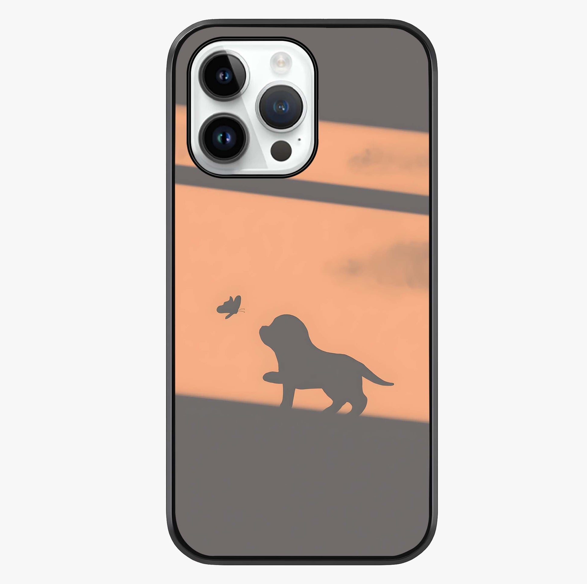 uppy Shadow Art Glass Case showing full back design in clean flat view with glossy glass finish.