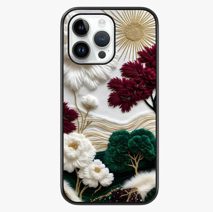 Radiant Bloom Elegance Glass Case showing full back design in clean flat view with glossy glass finish.