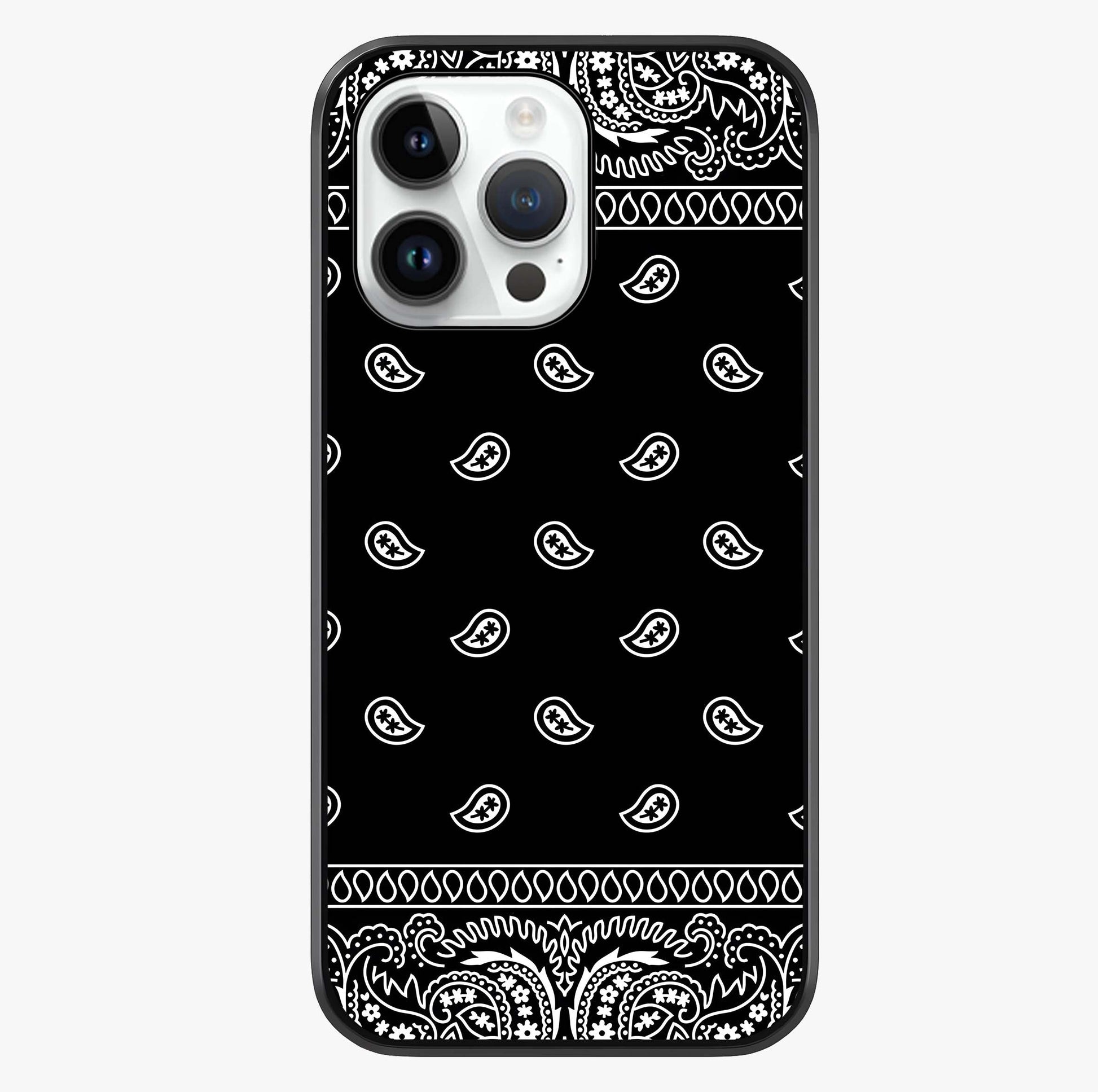 Retro Rebel Threads Glass Case showing full back design in clean flat view with glossy glass finish.