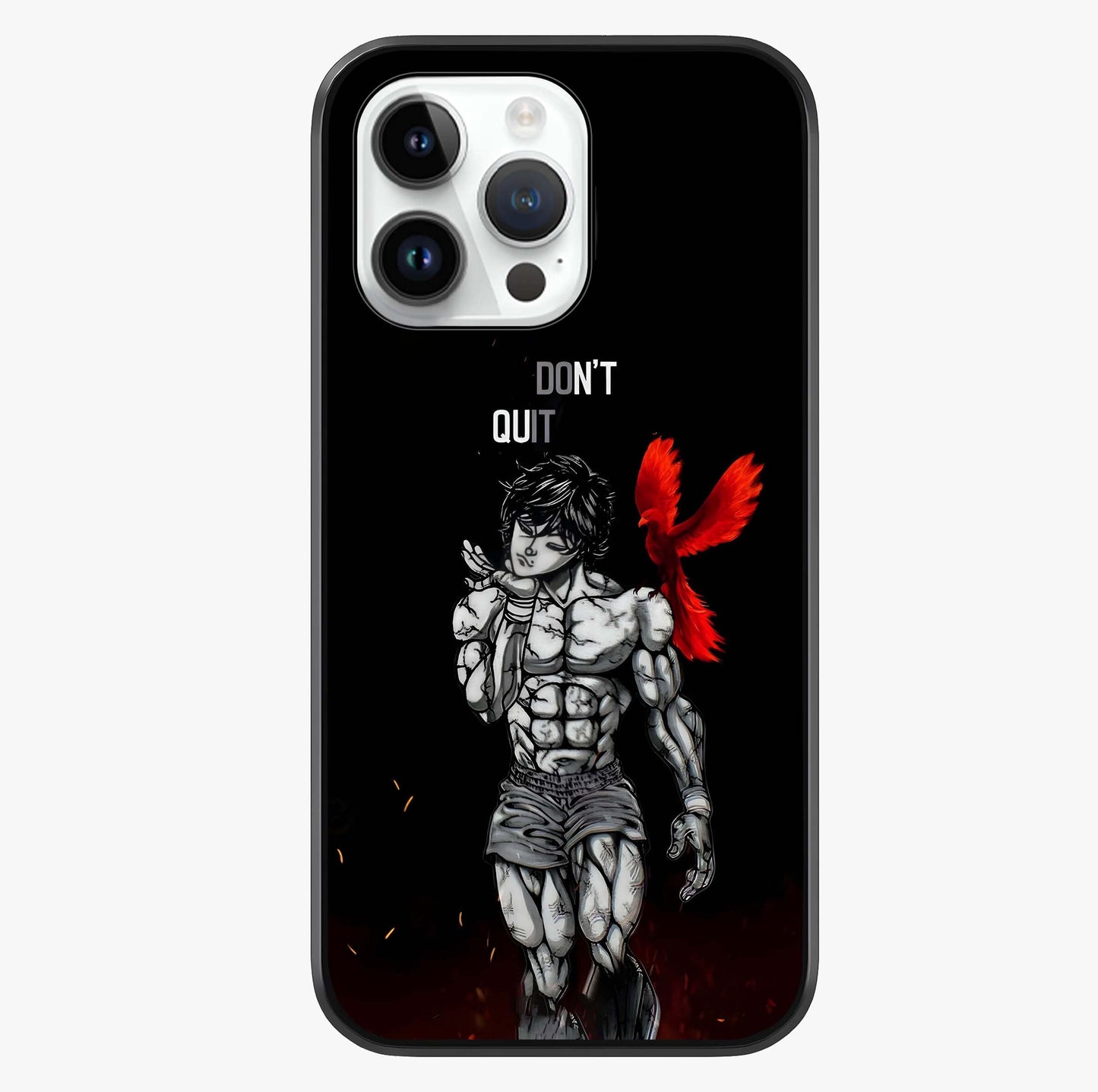 Rise Beyond Limits Glass Case showing full back design in clean flat view with glossy glass finish.