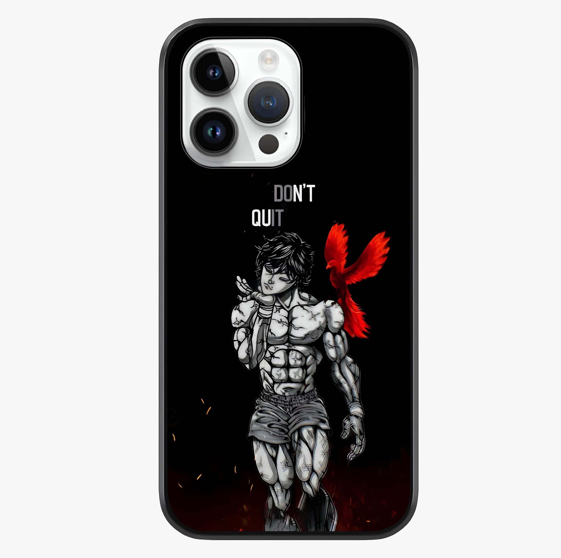 Rise Beyond Limits Glass Case showing full back design in clean flat view with glossy glass finish.