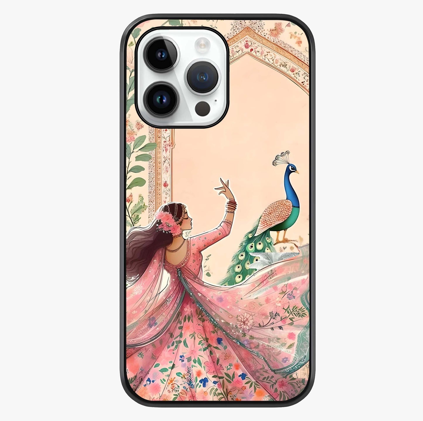 Royal Grace Muse Glass Case showing full back design in clean flat view with glossy glass finish.
