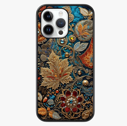 Royal Jewel Garden Glass Case showing full back design in clean flat view with glossy glass finish.